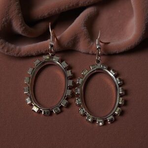 Vintage America Silver Oval Earrings